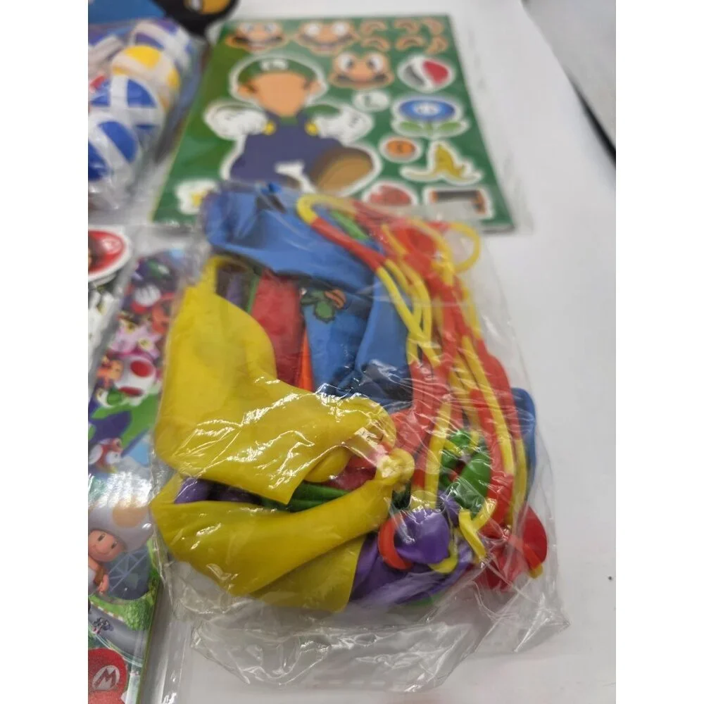 Super Mario Party Bag Video Game Birthday Pack Gift Favors Balloons Mustache Lot